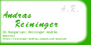 andras reininger business card